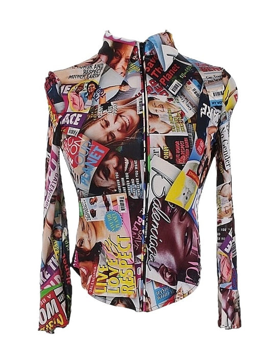 Balenciaga Magazine Zip Up Top