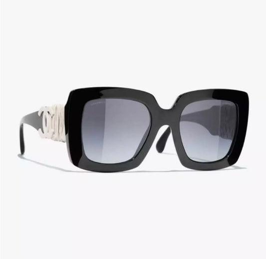 Chanel White Lambskin Sunglasses